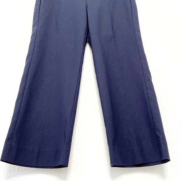 Chico’s pull on stretch flat front straight legs ankle navy blue pants size 6 - Picture 4 of 9